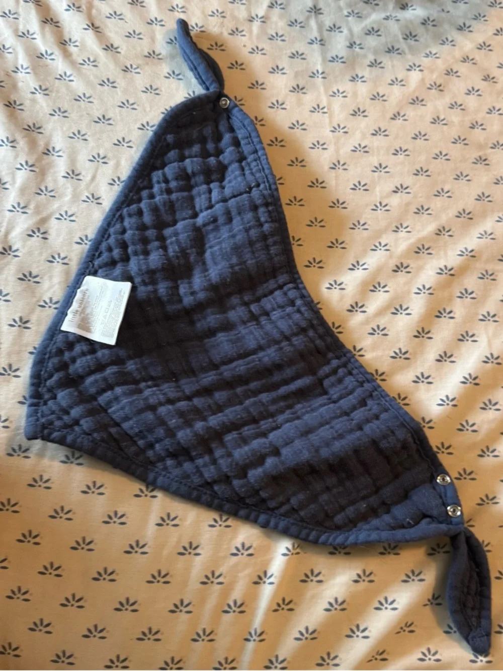 Little Unicorn Cotton Muslin Bandana Bib Navy Blue Solid Kids Accessory Snap